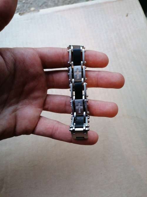 Men`s 1/4 CT. T.W. Diamond Two-Tone Stainless Steel Cross Bracelet