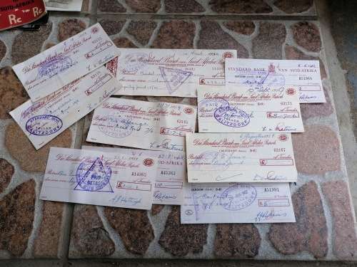 Collection of vintage used checks