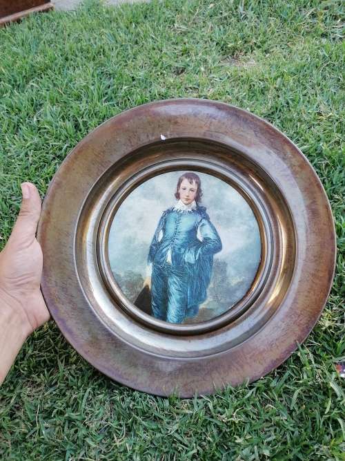 Linton ware made in England copper blue boy plate