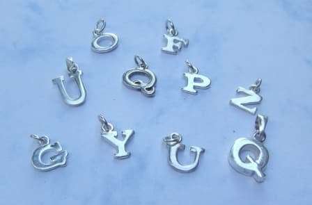 SOLID STERLING SILVER ``LETTERS`` OF THE ALPHABET PENDANTS
