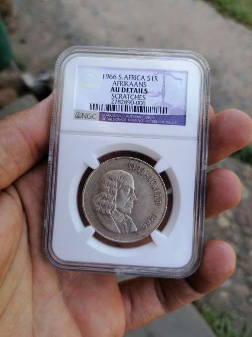 1966 TAGG EAR AU DETAILS NGC GRADED SILVER ONE CENT COIN