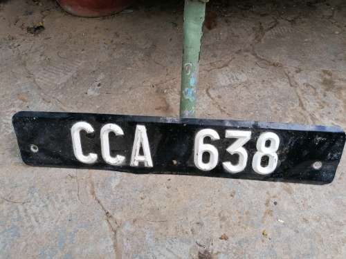 Vintage metal number plate