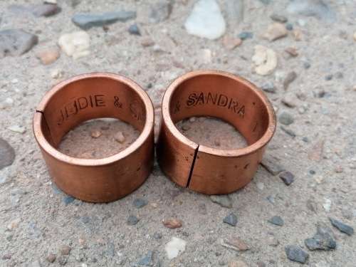 2 solid copper napkin rings