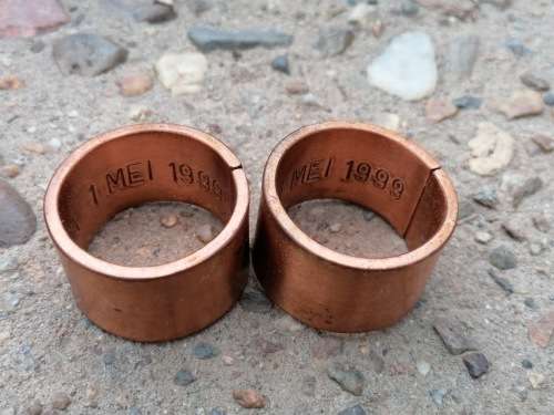 2 solid copper napkin rings