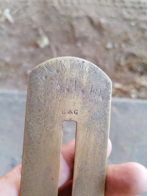 Antique military button cleaner belonged J. A KRUGER