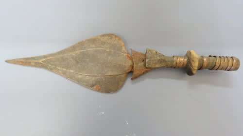 Antique Metal African Dagger in Fragile Condition. Handle is Loose.