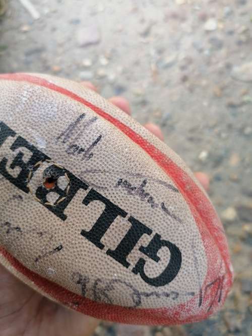 Small signed rugby ball