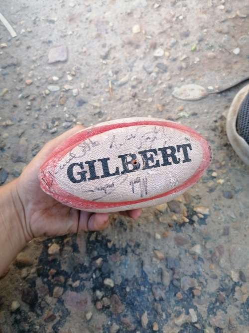 Small signed rugby ball