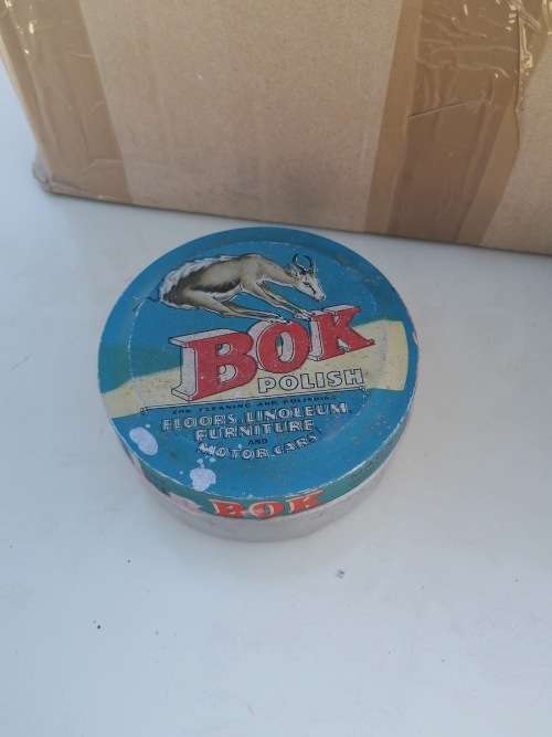 Vintage BOK Polish Tin for Floors, Linoleum, Furniture and Automobiles With content