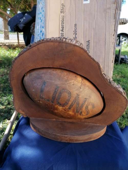 LARGE Original Handcrafted Spinning LIONS Rugby Ball!!! 400mm x 280mm ONE OF A KIND