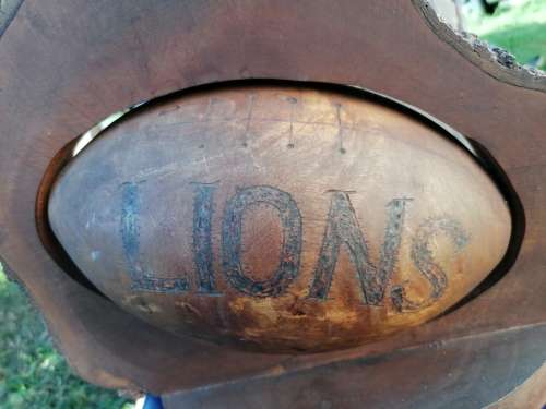 LARGE Original Handcrafted Spinning LIONS Rugby Ball!!! 400mm x 280mm ONE OF A KIND