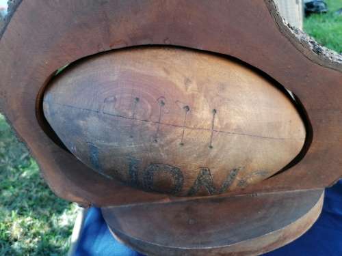 LARGE Original Handcrafted Spinning LIONS Rugby Ball!!! 400mm x 280mm ONE OF A KIND