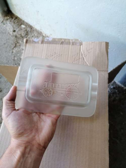 made in holland glass ashtray voortrekker  1938