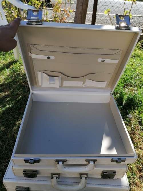 Collection of old suitcases. Nice for decor