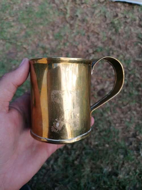 Solid brass cape town mug
