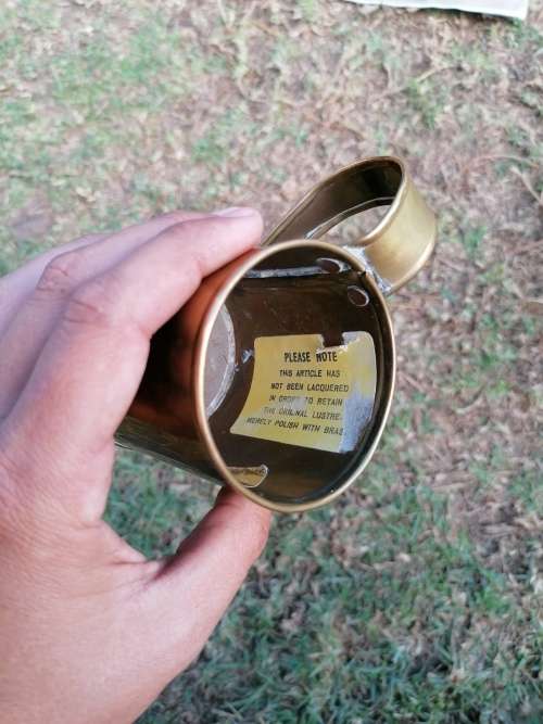 Solid brass cape town mug