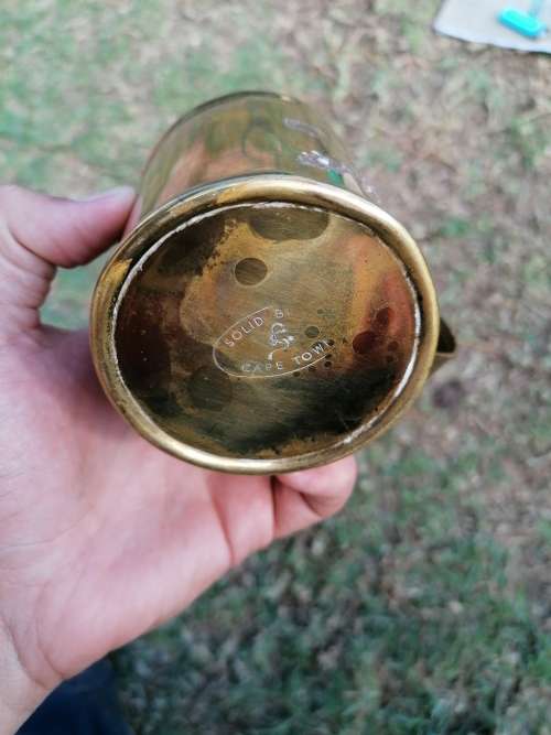 Solid brass cape town mug