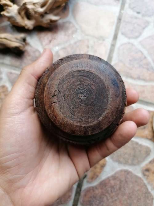 Small african wood carved trinket holder