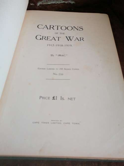 CARTOONS OF THE GREAT WAR (Limited edition but not signed )
