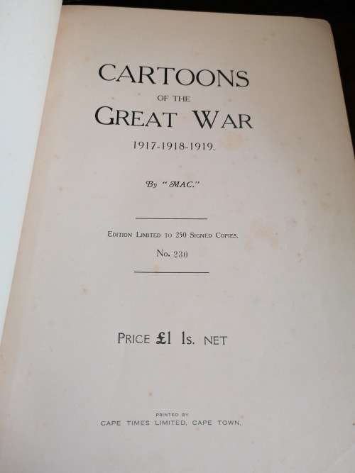 CARTOONS OF THE GREAT WAR (Limited edition but not signed )