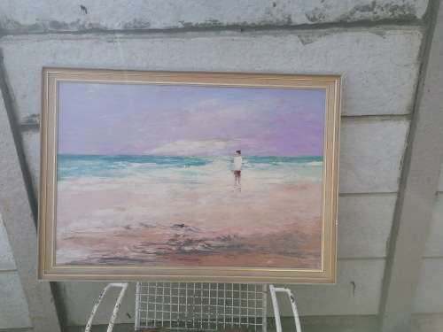 Original Lynette Hamman Palette Knife in Oil Painting 98cm x 70cm met raam 88cm x 60cm