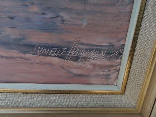 Original Lynette Hamman Palette Knife in Oil Painting 98cm x 70cm met raam 88cm x 60cm