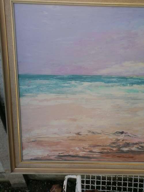 Original Lynette Hamman Palette Knife in Oil Painting 98cm x 70cm met raam 88cm x 60cm