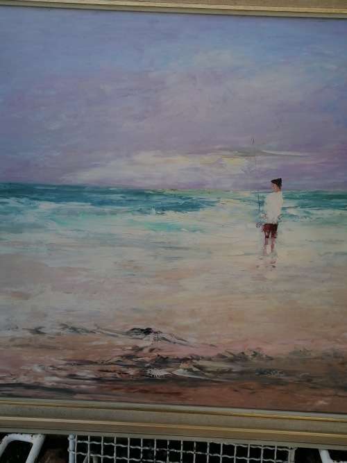 Original Lynette Hamman Palette Knife in Oil Painting 98cm x 70cm met raam 88cm x 60cm
