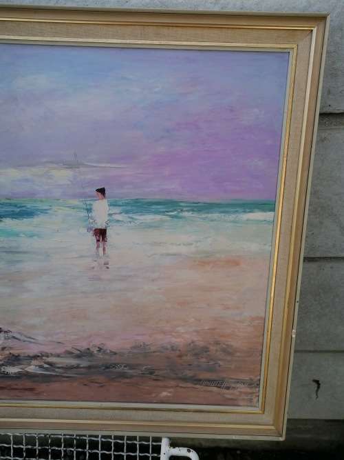 Original Lynette Hamman Palette Knife in Oil Painting 98cm x 70cm met raam 88cm x 60cm