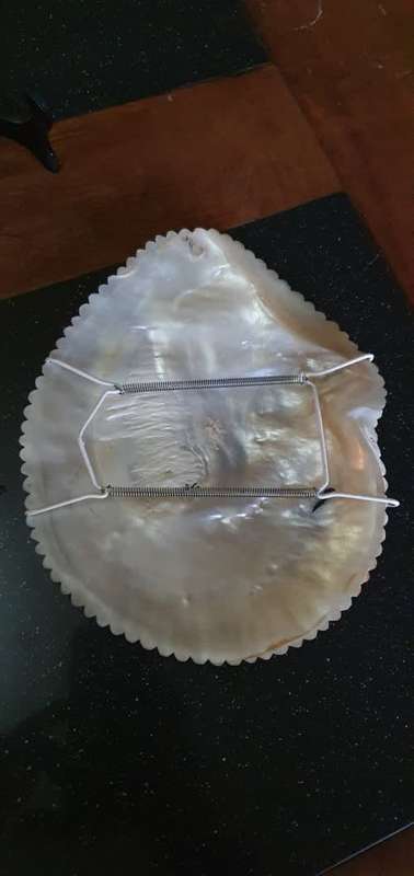 Antique Mother of Pearl Carving of Dragon and Phoenix