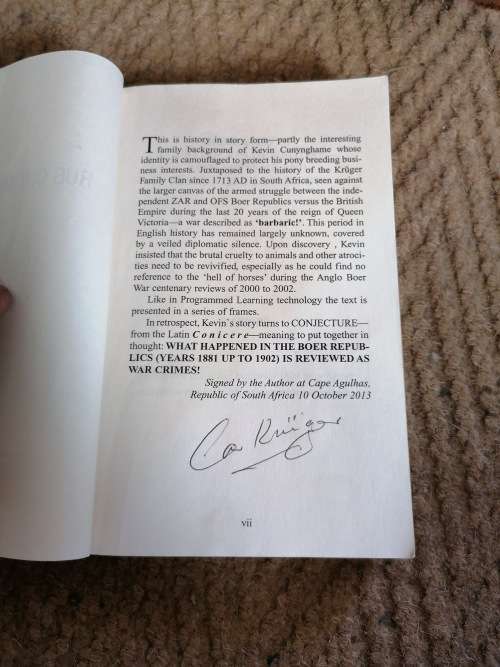 rub out my history by con kruger. Author made some corrections in book