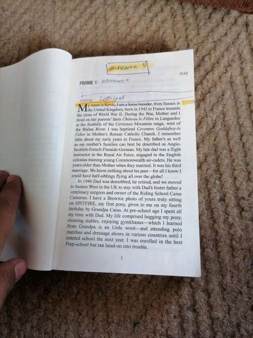 rub out my history by con kruger. Author made some corrections in book