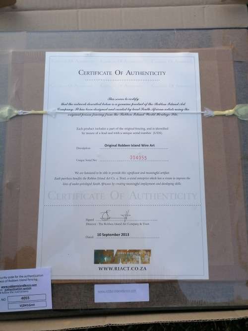 original fence from robben Island prison with authentication certificate