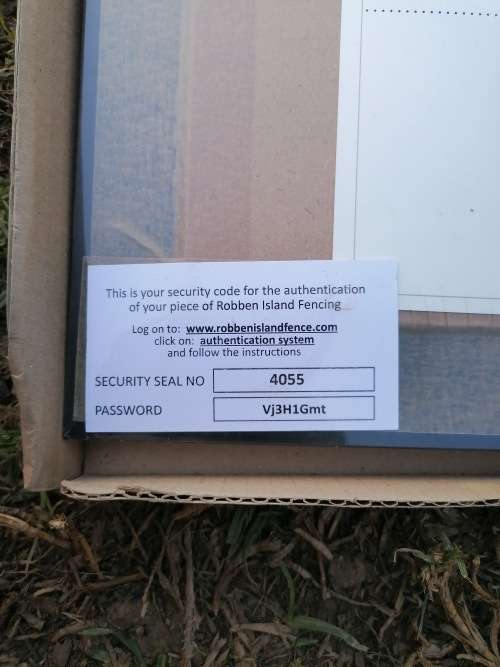 original fence from robben Island prison with authentication certificate