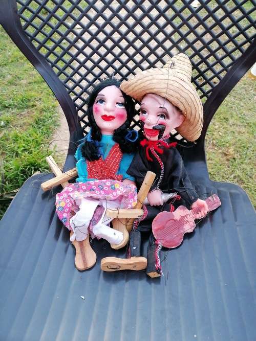 Pair Vintage string puppets