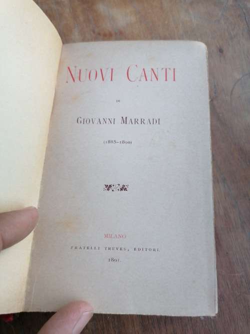 nuovi canti di giovanni marradi 1891 signed copy