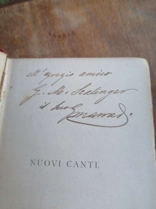 nuovi canti di giovanni marradi 1891 signed copy