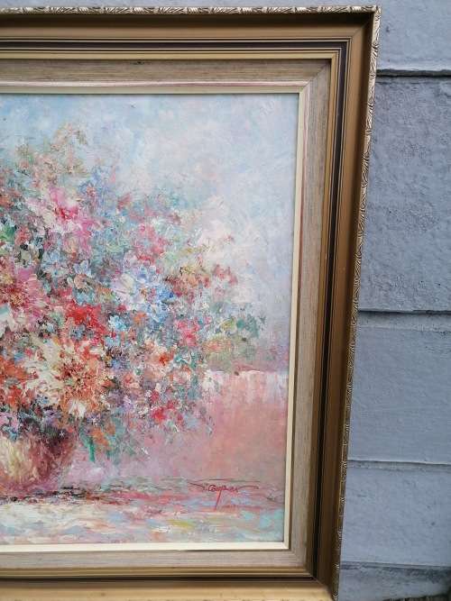 Lovely large framed painting by S. Cooper