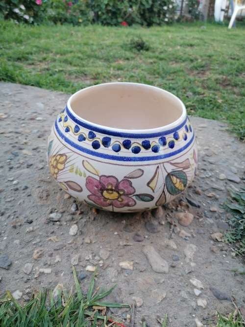 Vintage 1950`s Poole Pottery Traditional Floral Pattern  Hand painted
