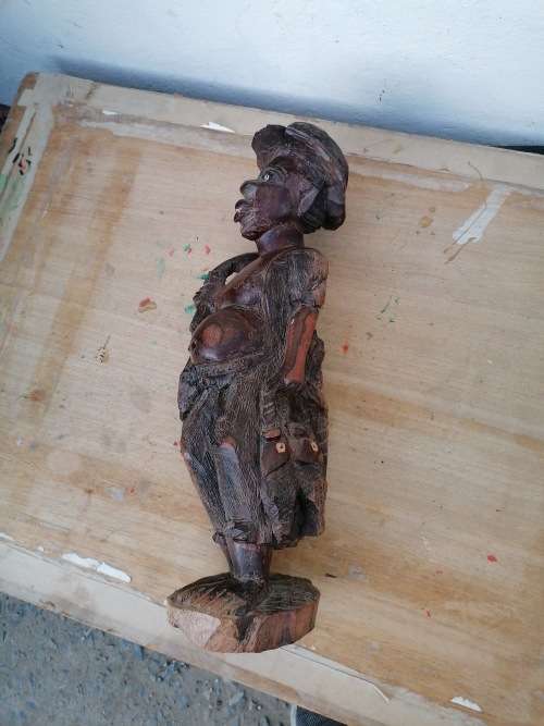 Heavily wood carving.48cm tall x 16cm