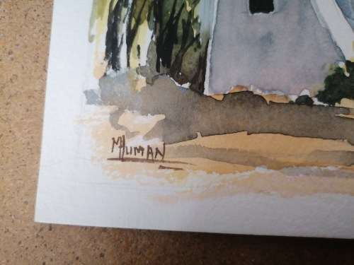 Original M Human Watercolour Painting