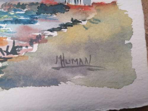Original M Human Watercolour Painting