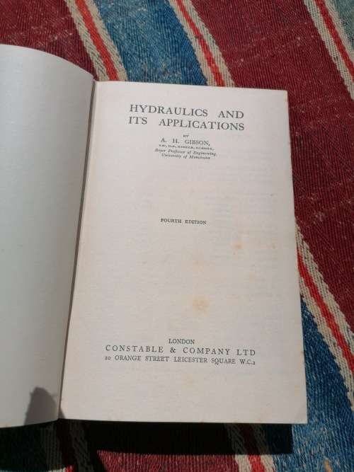 Hydraulics and its applications by gibson 1942