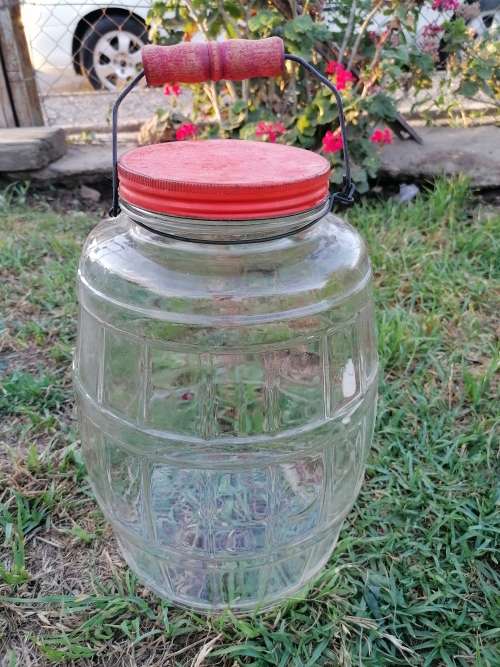Vintage extra large glass pickle jar