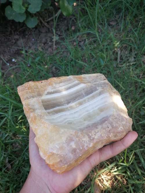 VINTAGE NATURAL AGATE CIGARETTE CIGAR ASHTRAY