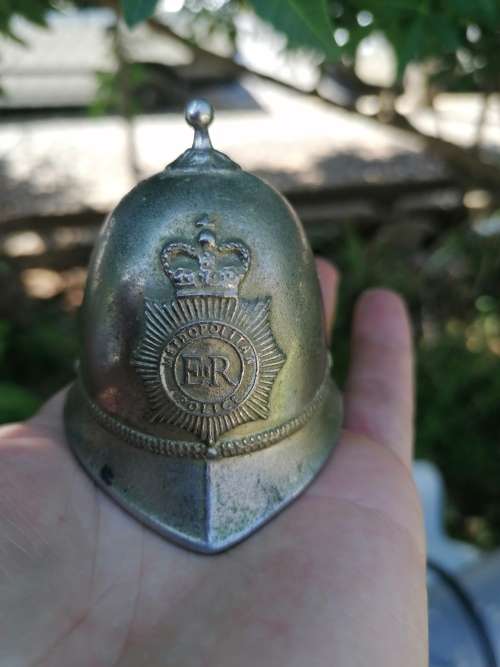 Vintage Police Helmet Bell England H.Seener LTD Metropolitan Police ER Crown