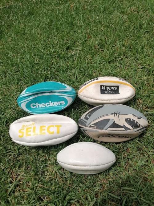 Collection of Minature rugby balls. Not tested