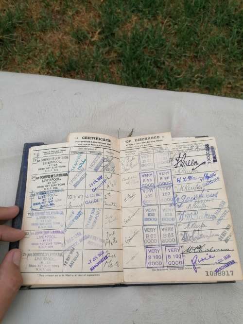 Continuous Certificate of Discharge no 1098917 issued by the board trade for fred gambille