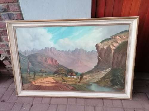 Massive original JL FOURIE painting. Frame 136cm x 90cm without 119cm x 75cm