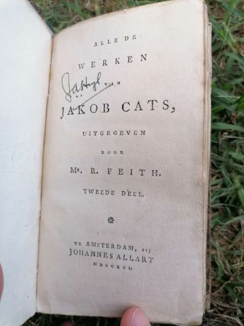 Alle de Werken van Jacob Cats , no 2.1791